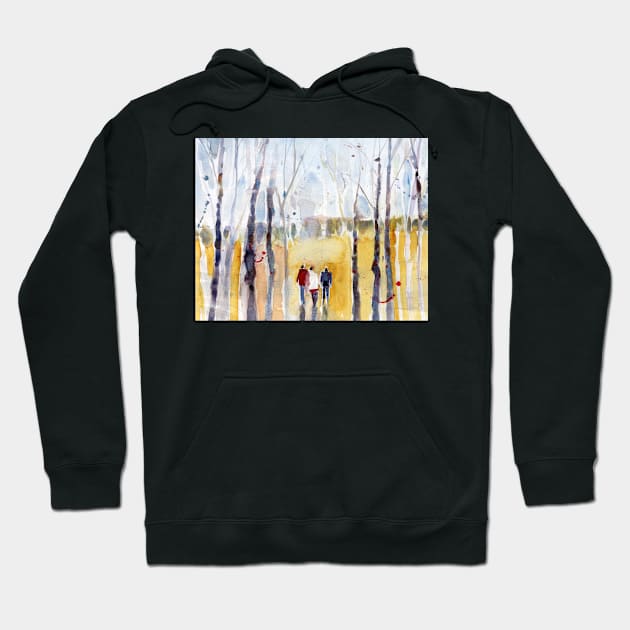 Loose Watercolor - Three Wanderers in New Hampshire Hoodie by dfrdesign